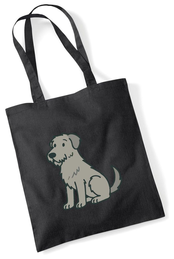 Huuraa Jutebeutel Irish Wolfhound Comic Wolfi 10 Liter Black Baumwolle Tasche Geschenkidee