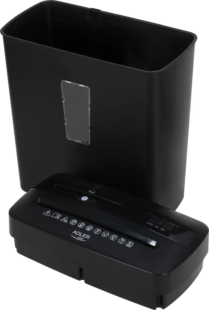 Destructeur de documents noir Adler 200W coupe croisée haute performance - 3
