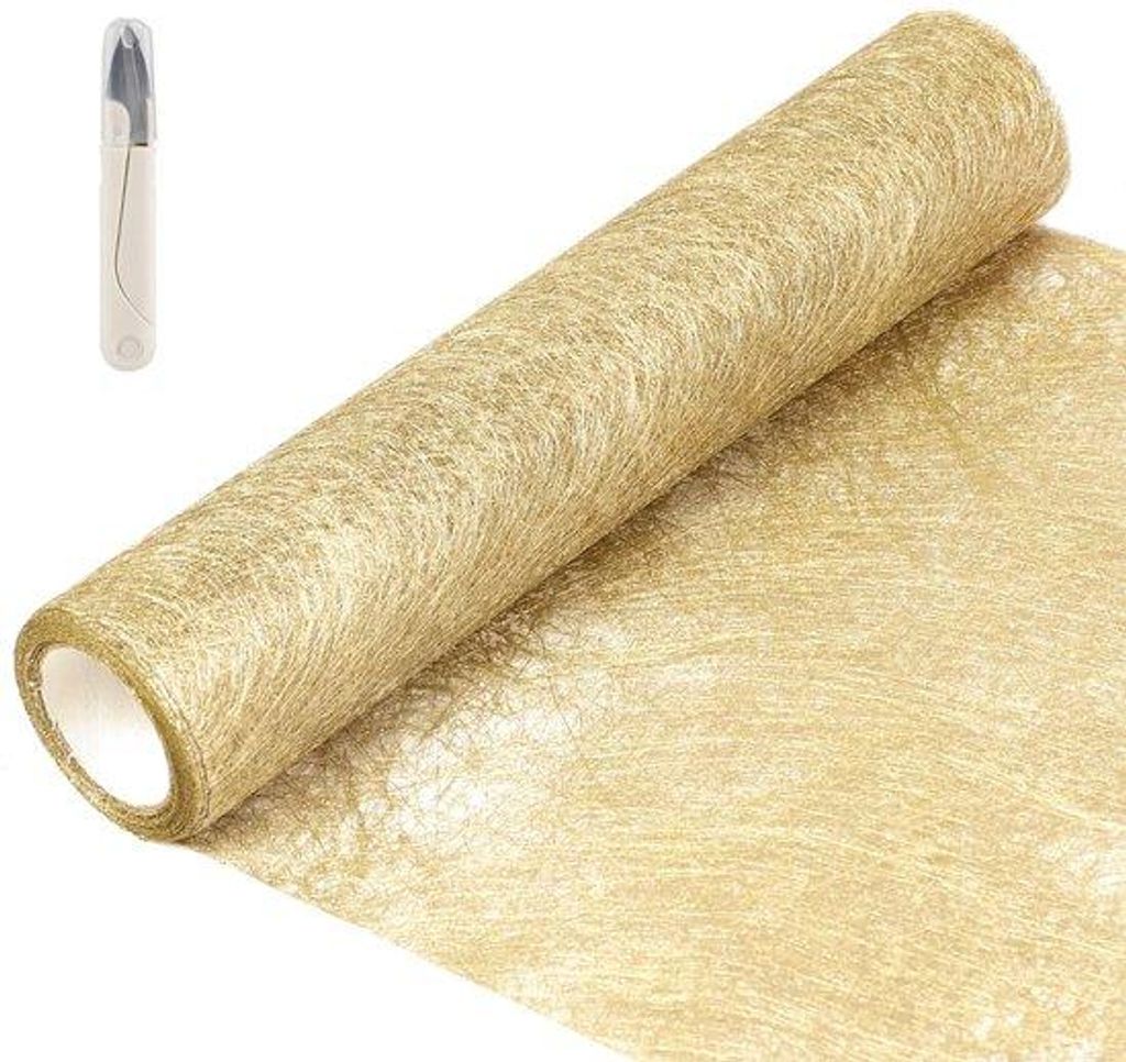 Fleece Tafelloper goud 20cmx5M Rol für Tischdekoration und Party