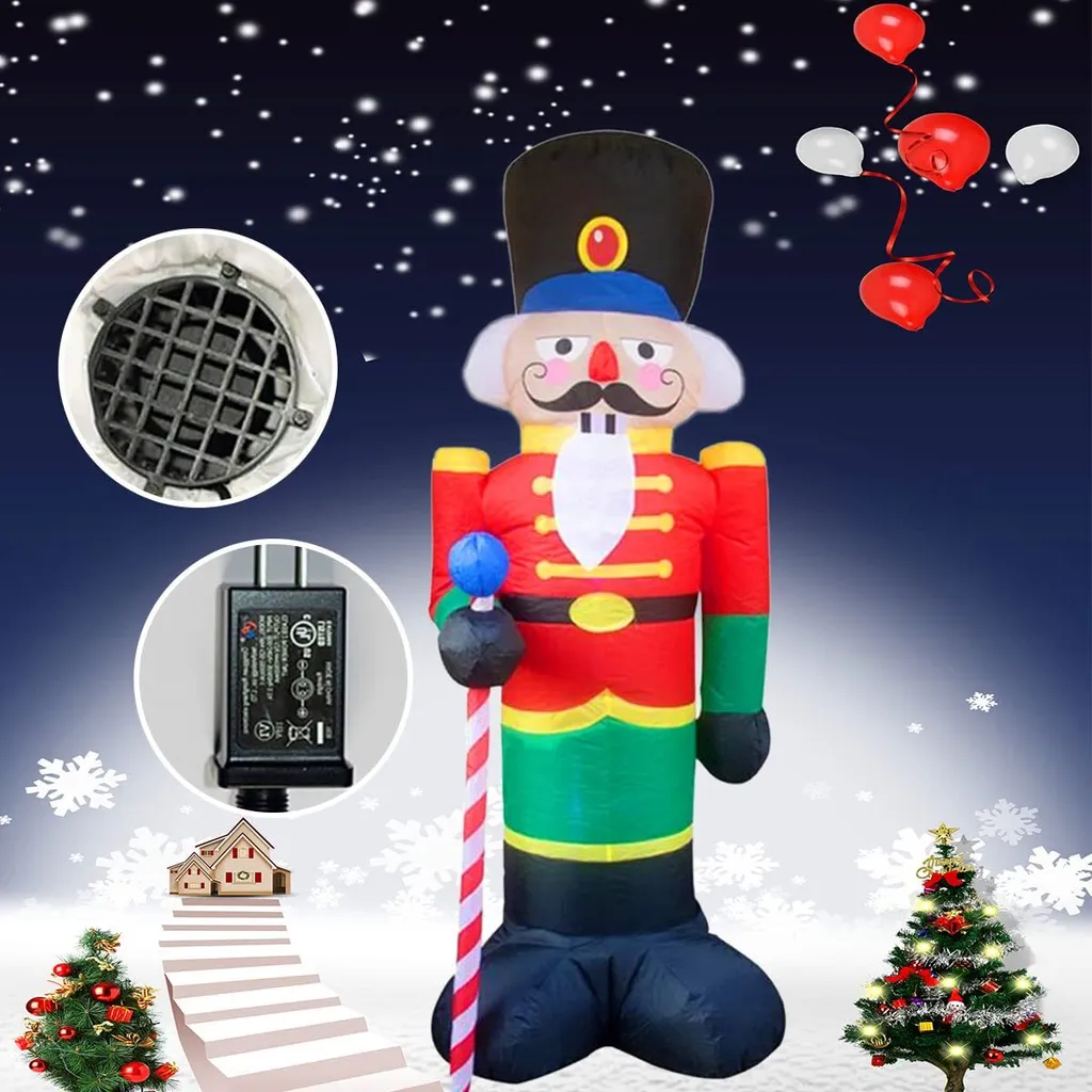 Soldat de Noël gonflable 240cm stable et rapide à monter Casse-Noisette