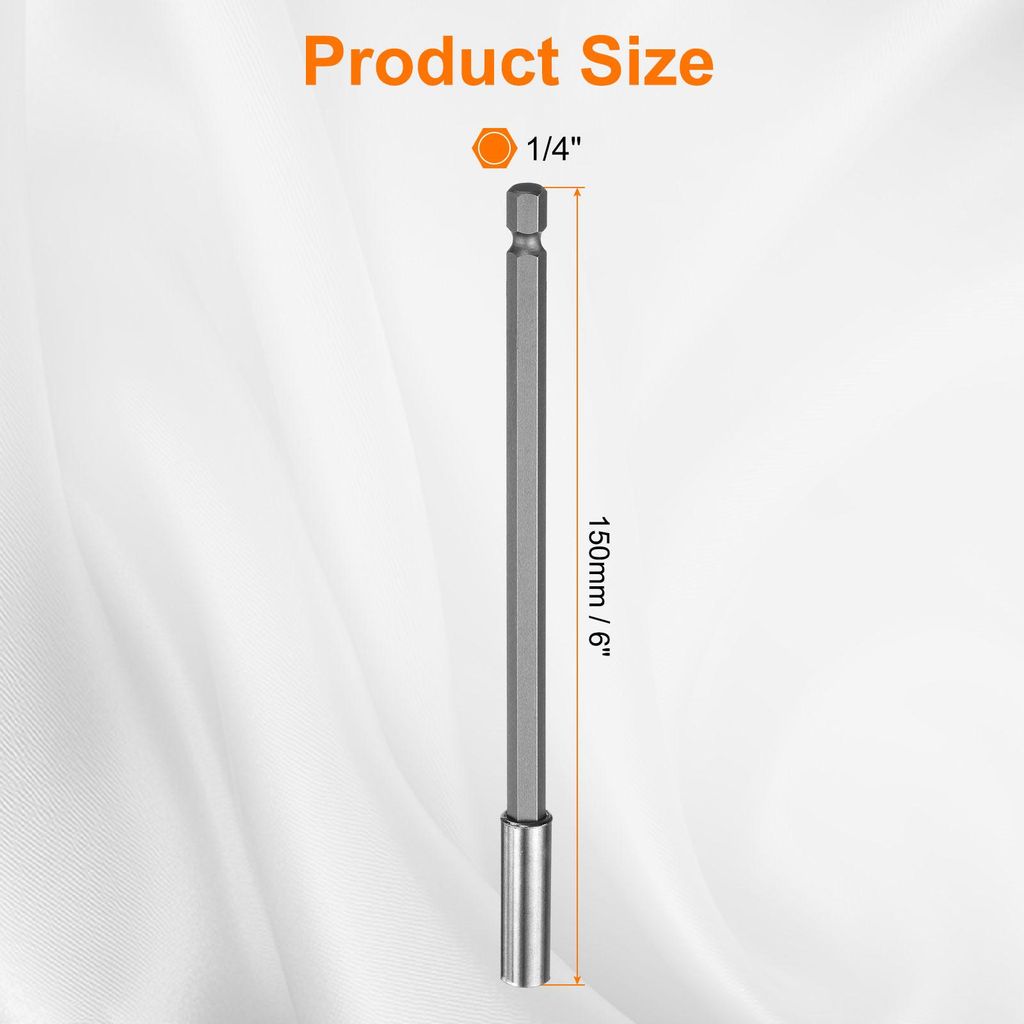 Magnetischer Bit-Halter 150mm/6 Zoll L?nge 1/4 Zoll Sechskantschaft Bitsatz Cr-V Stahl Verl?ngerung Schraubendreher Schnellwechsel-Bit-Adapter