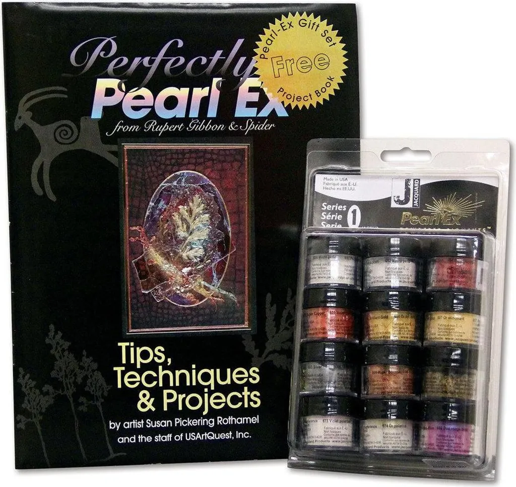 Pigments Pearl Ex Effet Métallique Set de 12 Couleurs avec Guide Pratique