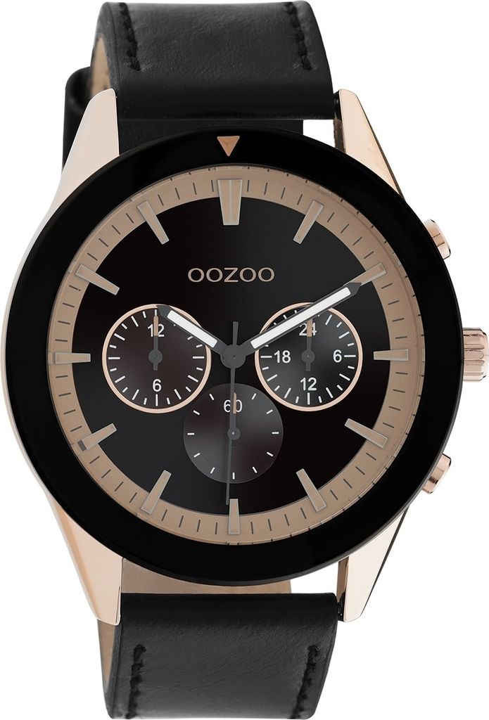 Oozoo Armbanduhr schwarz Leder C10804 Timepieces Herren Analog-Quarzuhr UOC10804