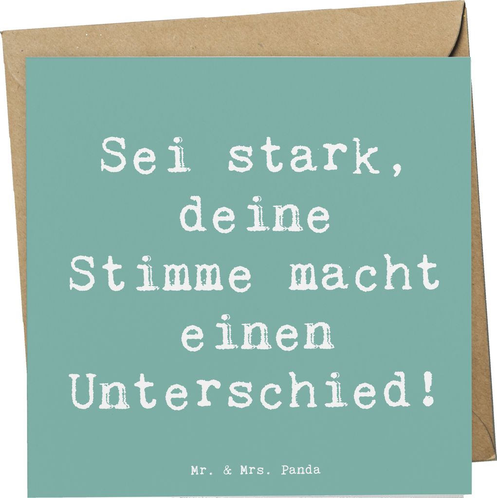 Mr. & Mrs. Panda Glückwunschkarte Spruch Deine Stimme zählt Produktbild 