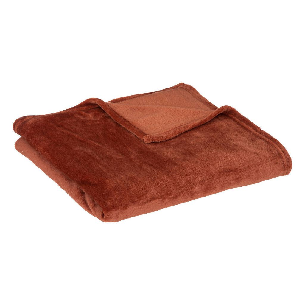 Plaid "ollis" 125x150cm rosa terracotta - Atmosphera créateur d'intérieur
