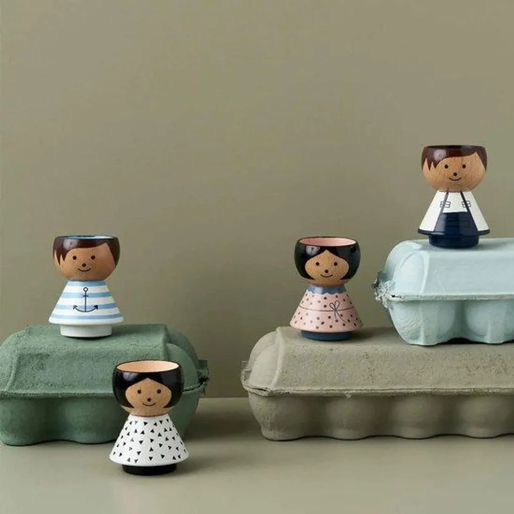 Jouet d'éveil œuf en bois peint à la main 6 cm - Décoration chambre