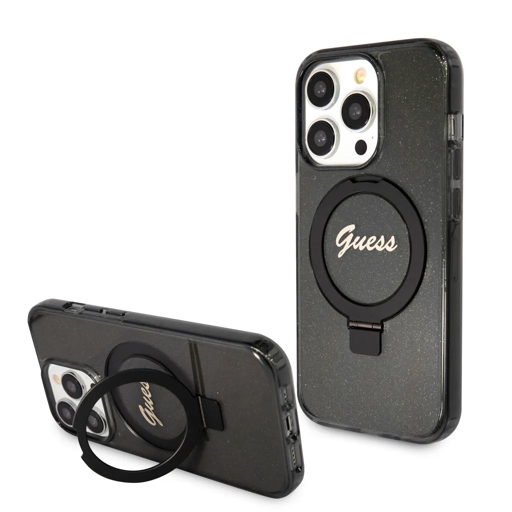 Custodia Guess Rigida per iPhone 15 Pro Max 6.7 MagSafe Ring Stand