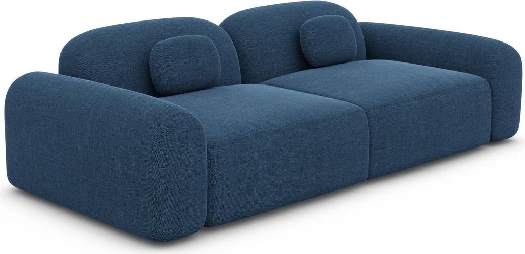 Strukturstoff 2-Sitzer Couch Nuvia Dunkelblau
