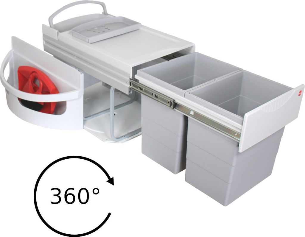 Hailo 3645221 - AS Rondo Comfort - 20L/20L/Kehr-Set/Multifunktionseimer 12L Abfallsammler Mülleimer