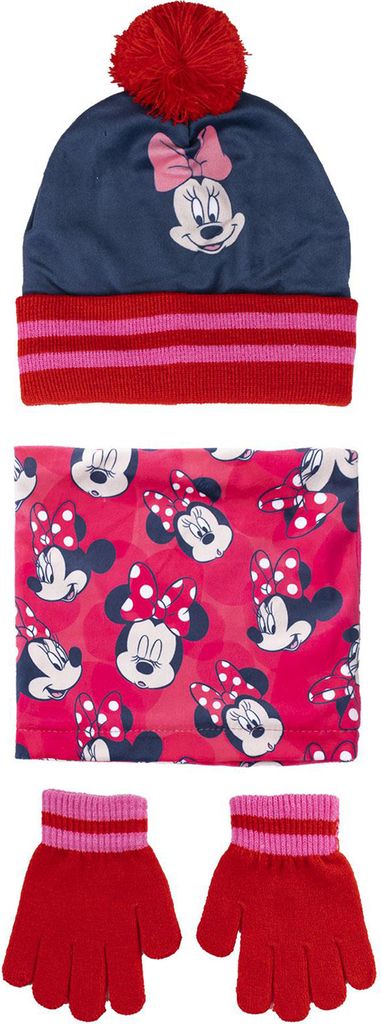 CERDÀ - Zestaw zimowy Disney Minnie: komin, czapka i rękawiczki akcesoria