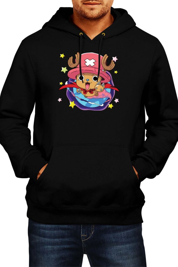 Herren Kapuzenpullover Japan Animation Manga Anime Comics One Manga Piece Anime Tony Tony Chopper, Man XL / Schwarz