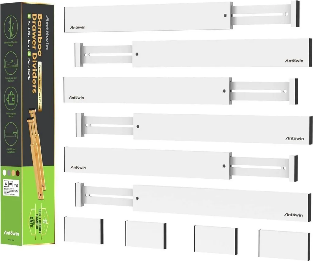 Palm Naki® Organizer per sacchetti in bambù con chiusura lampo per