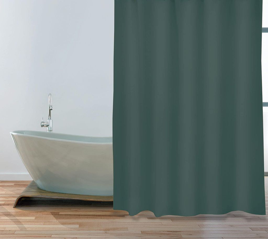 Schimmelresistenter Duschvorhang – antibakteriell, waschbar, wasserdicht, Polyester, 180 x 200 cm, dunkelgrün