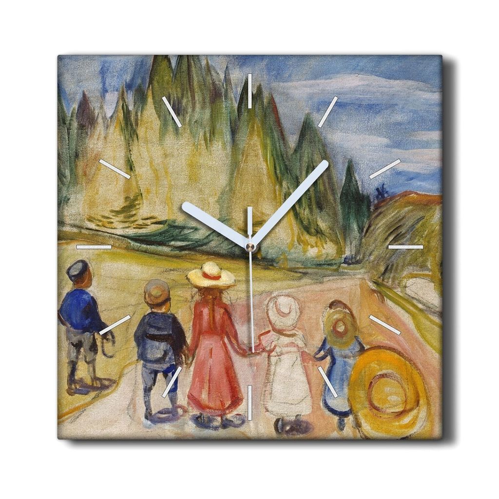 Coloray Hodiny Unikátní 30x30 cm Tiché hodiny Pro obývací pokoj a kuchyň Nástěnné hodiny Plátno Černé ručičky hodin - Pohádkový le...