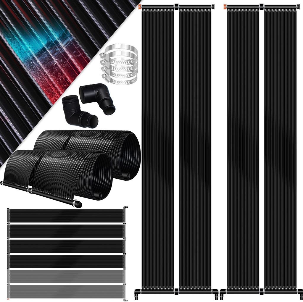 KESSER Solarkollektor Poolheizung cm, Warmwasser Heizung Solarheizung für Pools l Beliebig erweiterbar l UV-beständiger Kunststoff