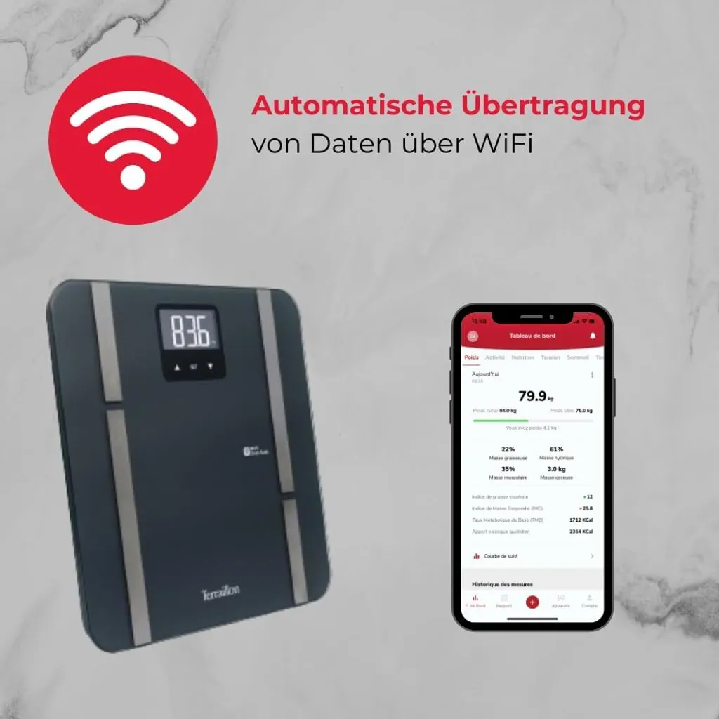 Pèse-personne Impédancemètre Terraillon 180kg Connecté Bluetooth - 20