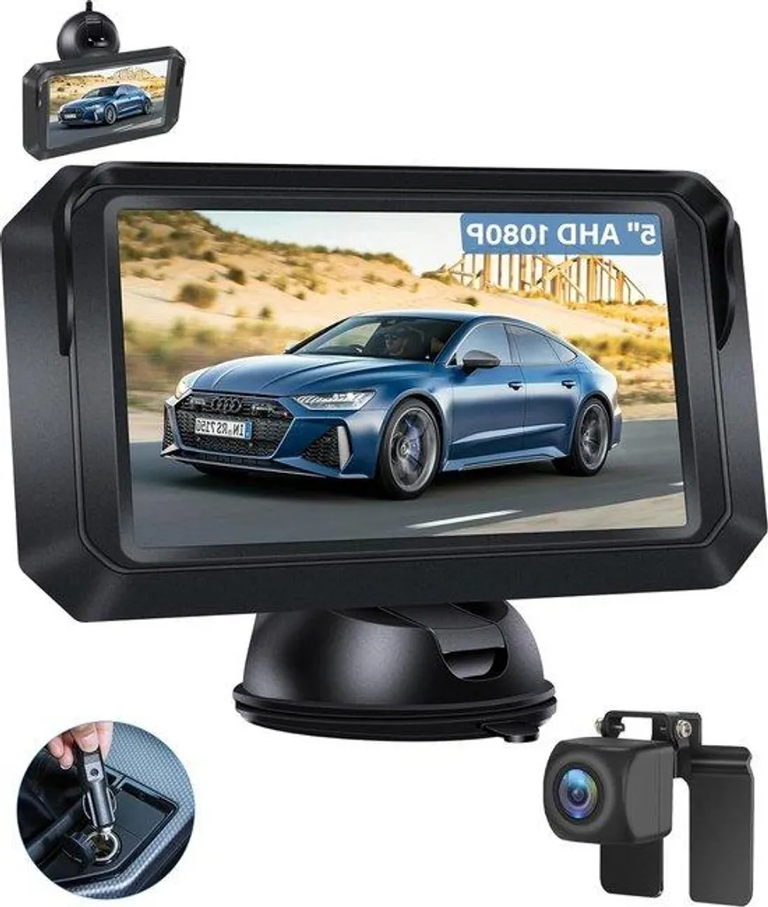 Kit d'aide au stationnement caméra de recul HD et moniteur LCD 5 pouces