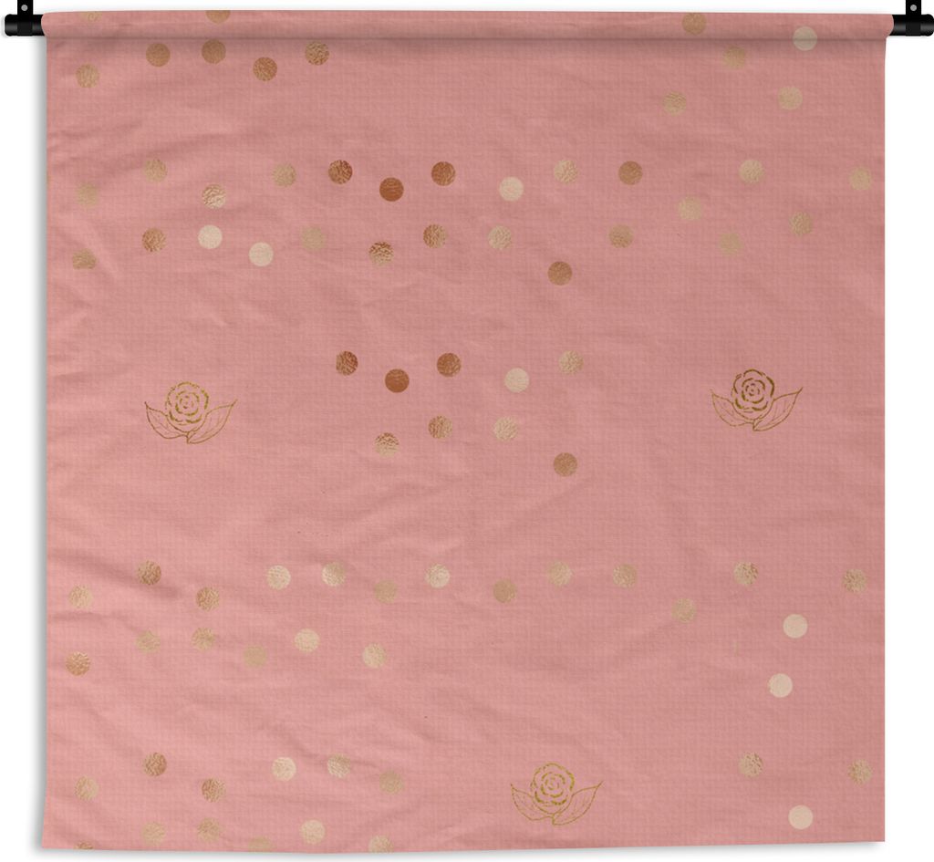 MuchoWow Wandteppich Wandbehang Blume - Rose - Muster 150x150 cm Tapisserie Dekoration Wandtuch - Wohnaccessoires - Modernes