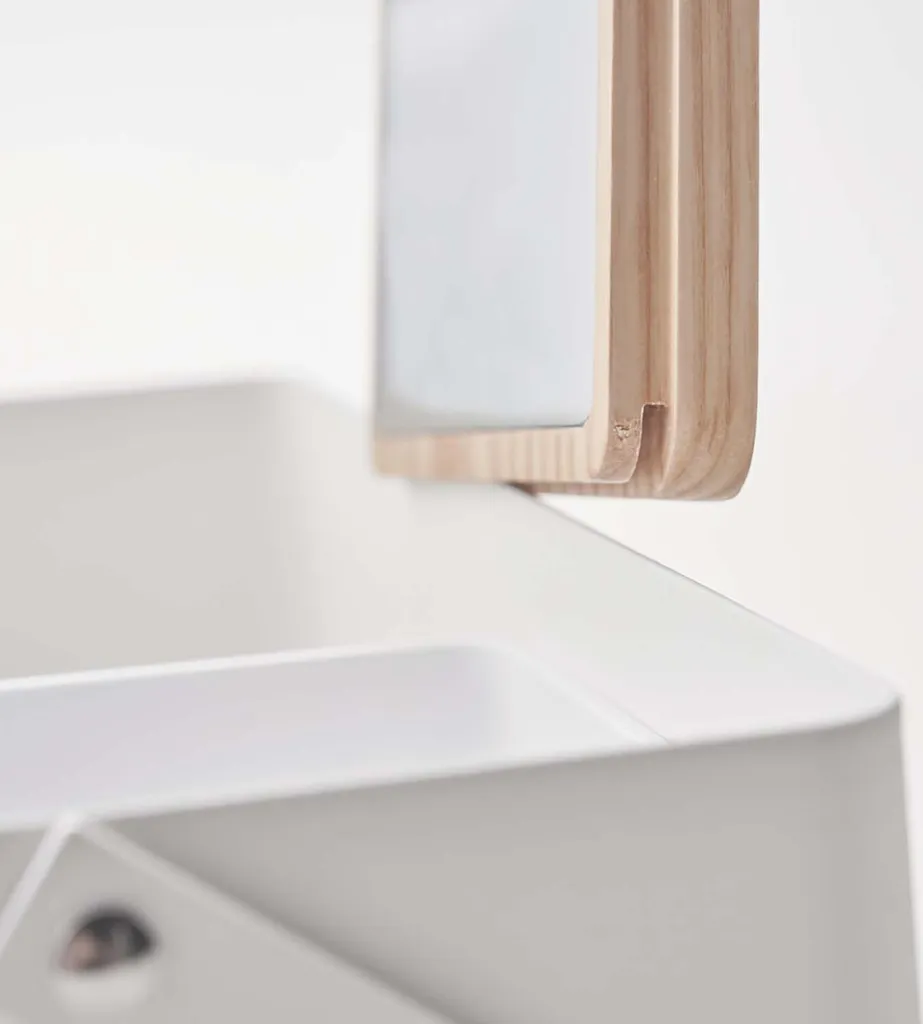 Vanity Case Fixe pour Maquillage Tower Blanc avec Miroir de Table Chic - 15