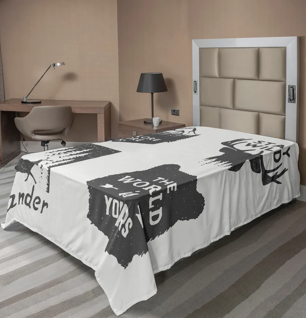 Lenzuolo ABAKUHAUS Stay Wild - 260x168 Grigio Arredo Letto Ispirazionale