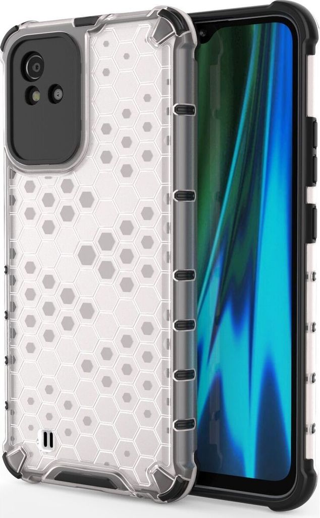 Mobigear Honeycomb Realme Narzo 50 4G Hülle Hardcase Backcover Stoßfest - Weiß