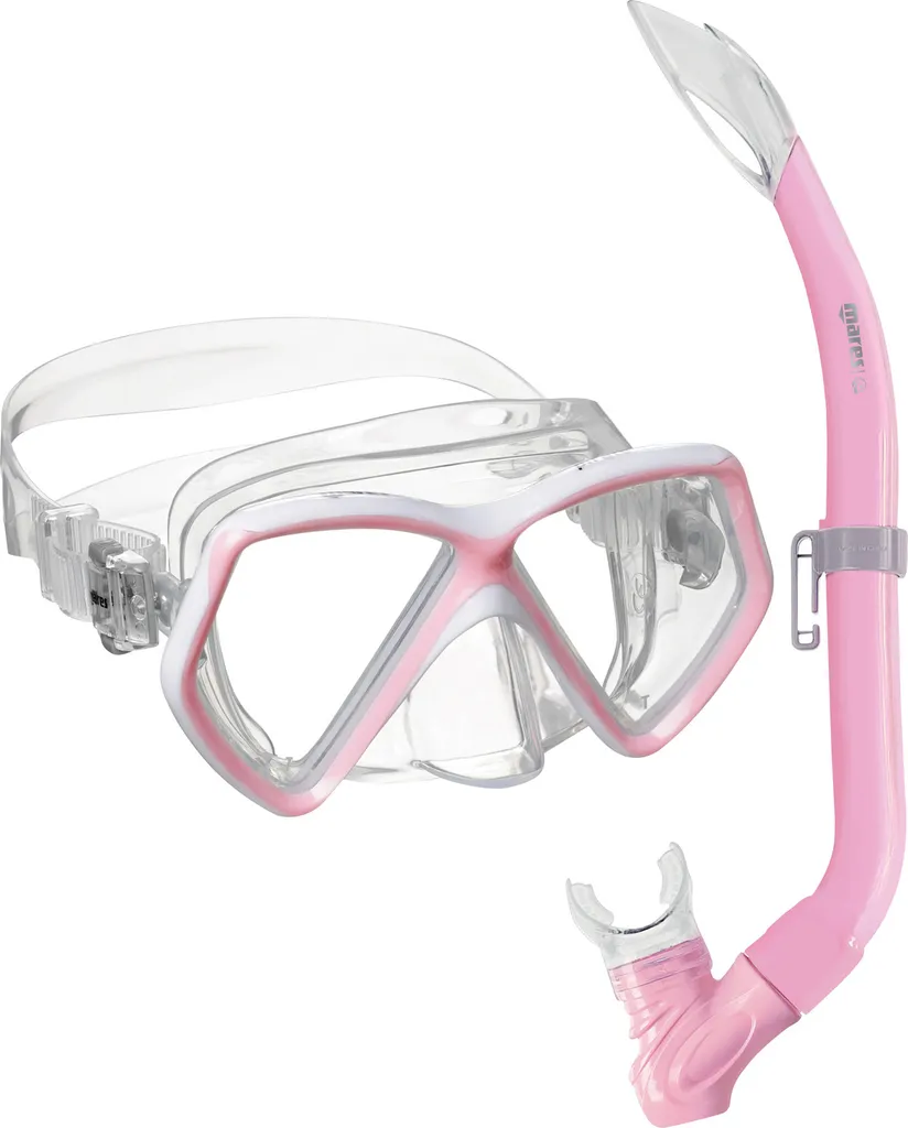 Panoplie de Plongée Enfant Mares Pirate Rose avec Masque et Tuba Souple