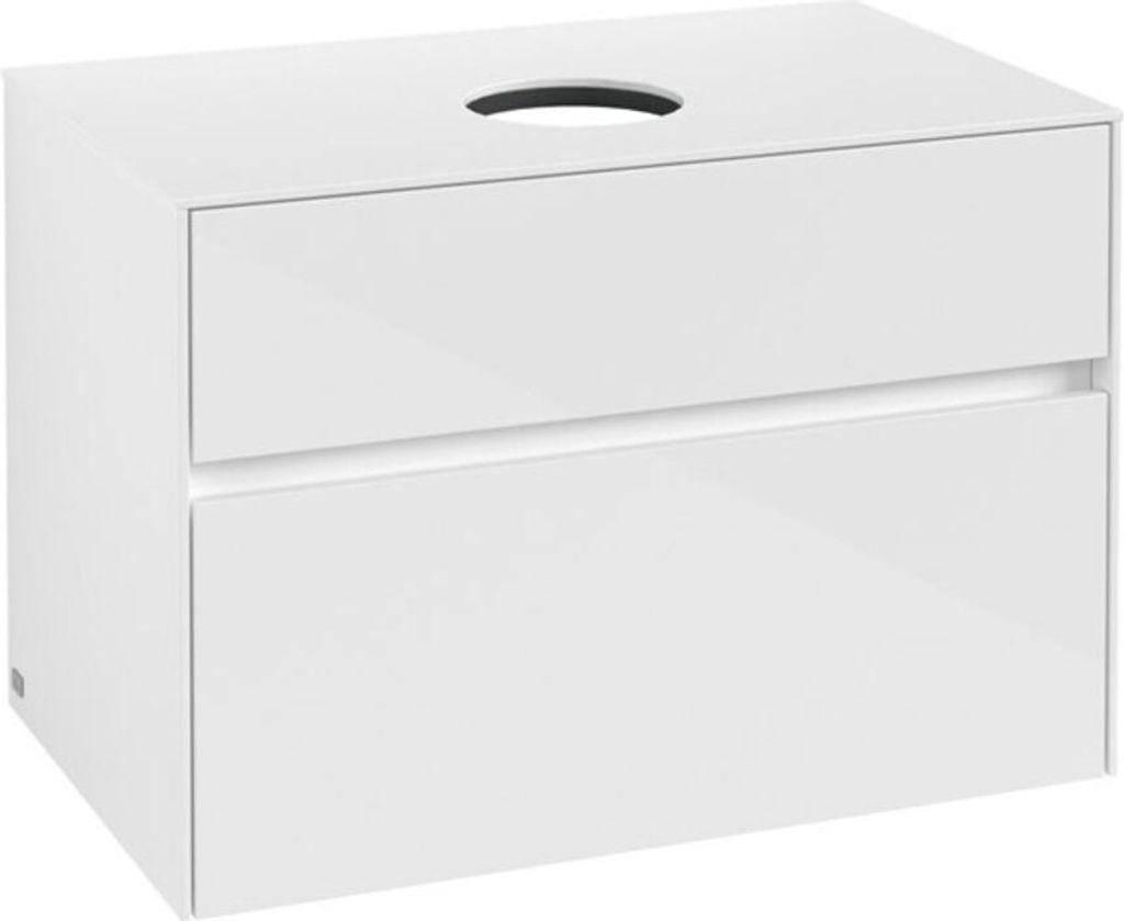 Villeroy & Boch Collaro Waschbeckenunterschrank, wandhängend, 2 Auszüge, Waschbecken mittig, 800x548x500mm, C03700DH