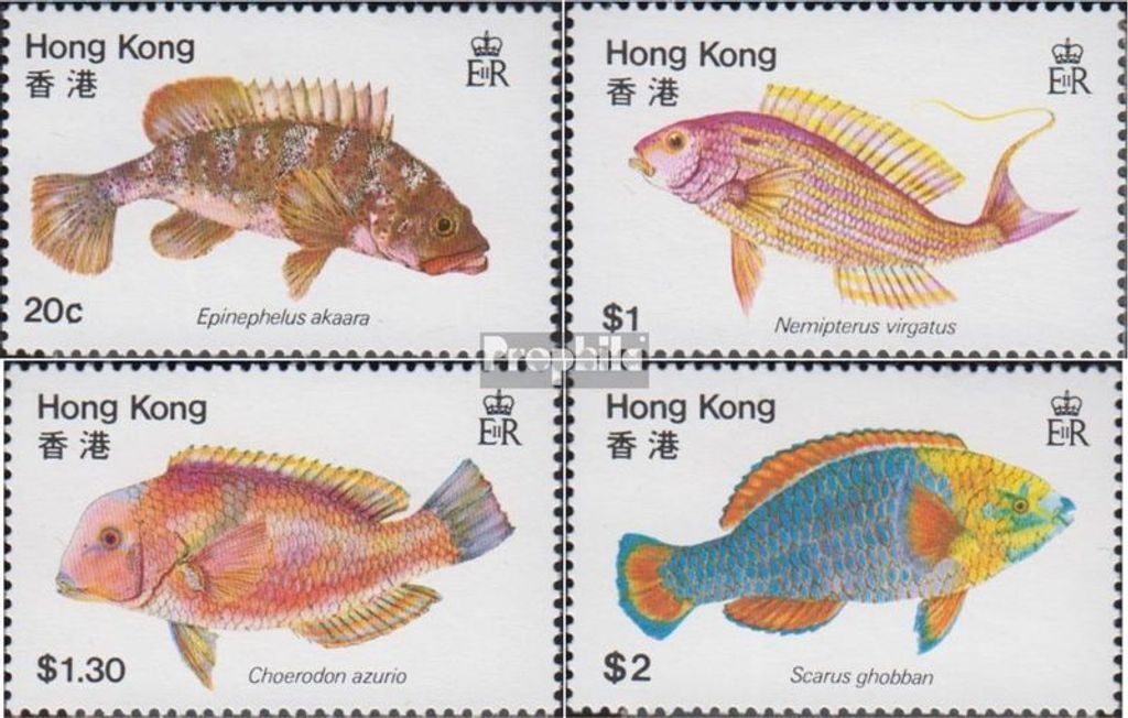 Briefmarken Hongkong 1980 Mi 368-371 (kompl.Ausg.) postfrisch Fische