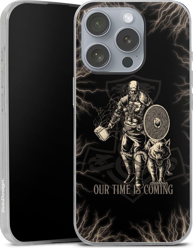 DeinDesign Slim Hülle für Apple iPhone 16 Pro Silikon Case Ultra Dünn Handyhülle Serienmotiv Vikings Wikinger