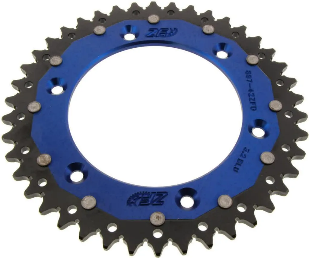 Kit Pignon ZF 42 Dents Pas 520 Bleu Noir pour Transmission Moto