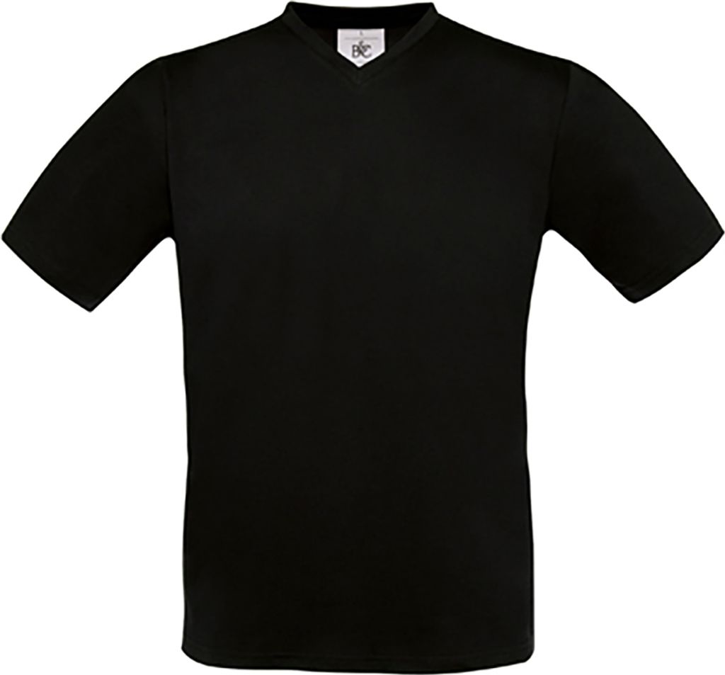 B&C TU006 | Exact V-Neck Herren T-Shirt - Farbe: Black - Größe: L