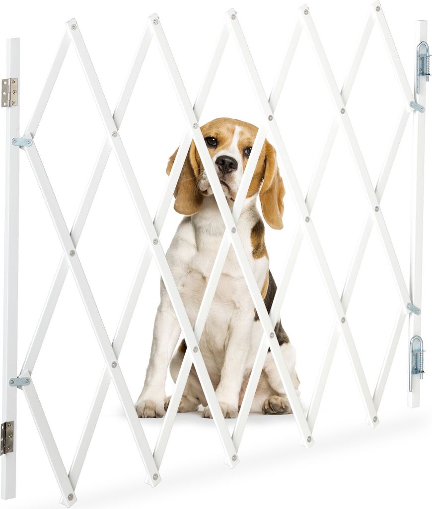Relaxdays Hundeabsperrgitter, ausziehbar bis 118 cm, Produktbild 