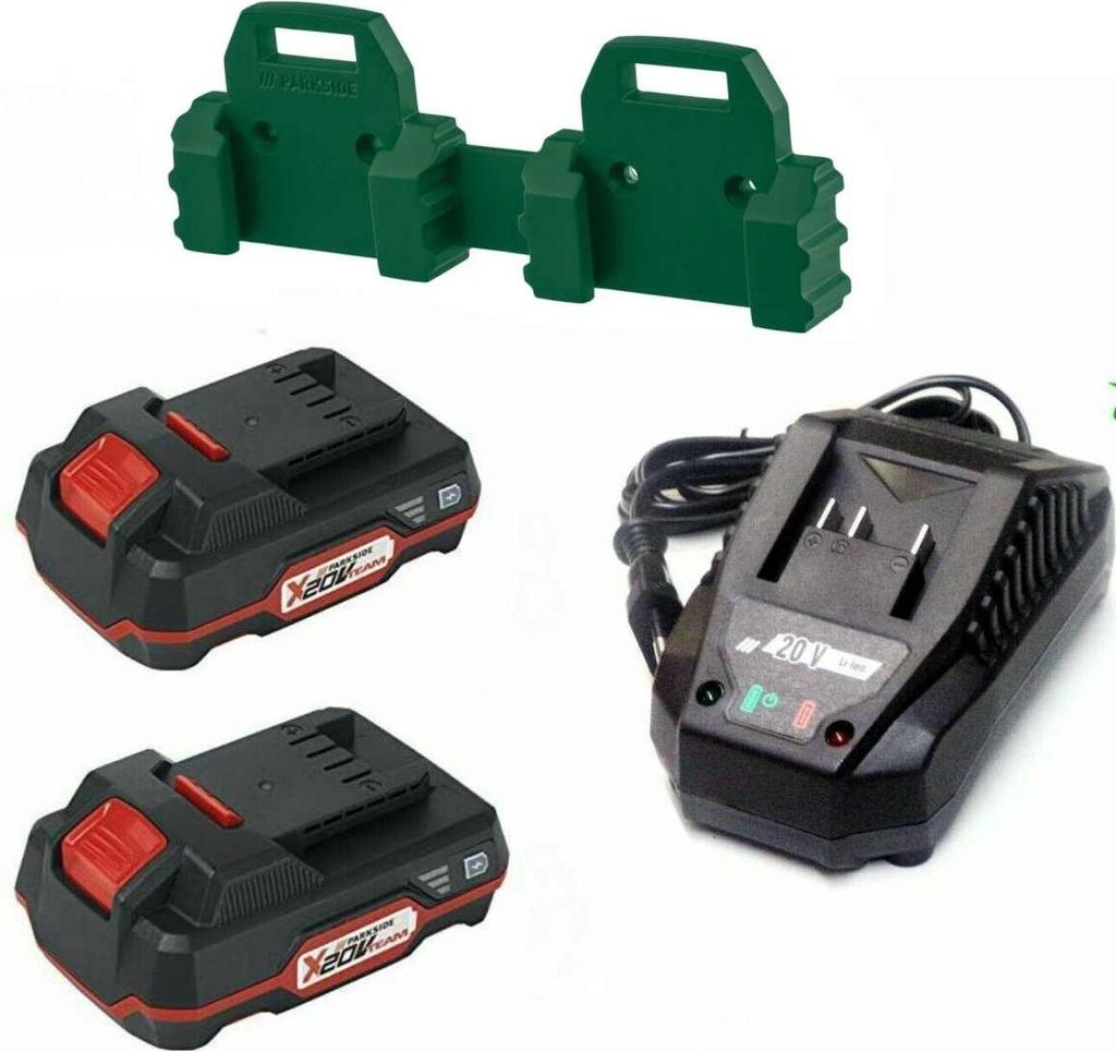 Starterset  Parkside 2 x  Akku 20 V  2.0 Ah  PAP 20 und Produktbild 