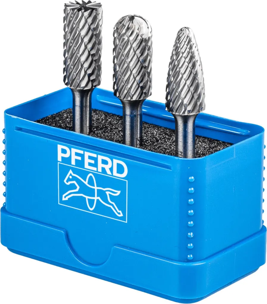 PFERD Set di frese in carburo di tungsteno ad alte prestazioni ALLROUND 3 pezzi diam. gambo 14mm dia. 14 mm universale grossolano