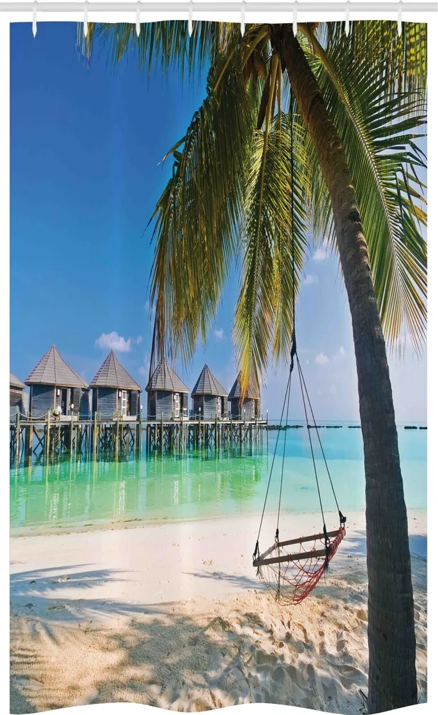 ABAKUHAUS Tenda Doccia Tessuto 120x180 cm - Antimuffa Tropicale