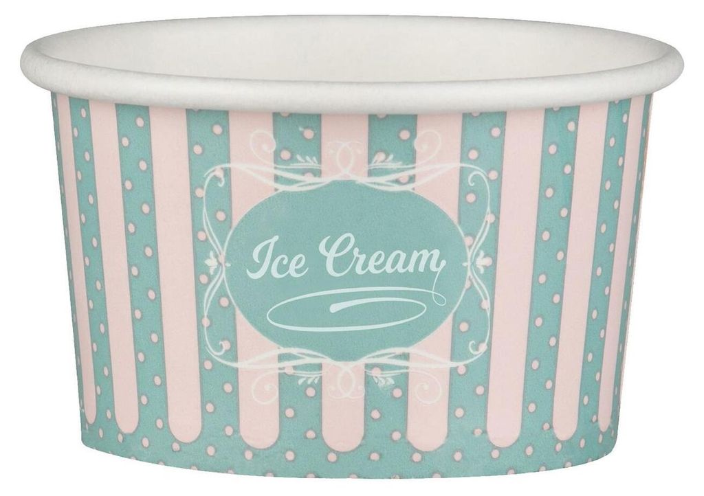 100x Eisbecher aus Papier Patisserie ICE CREAM Motiv 120 ml Produktbild 
