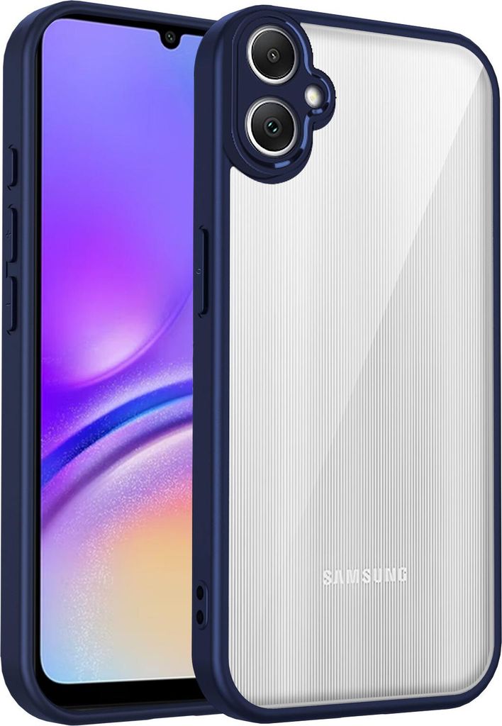 Hülle für Samsung Galaxy A05/M05/F05 Transparente Rückseite TPU Bumper Stoßfest Handyhülle Blau