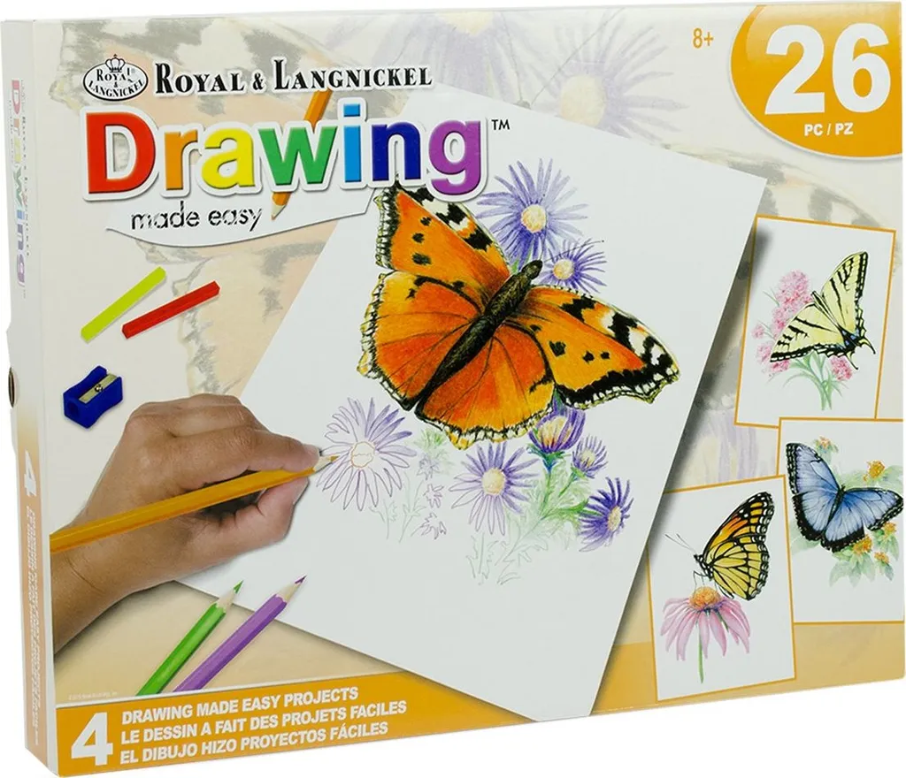 Royal & Langnickel Set de crayons de couleur Papillons 26 pièces
