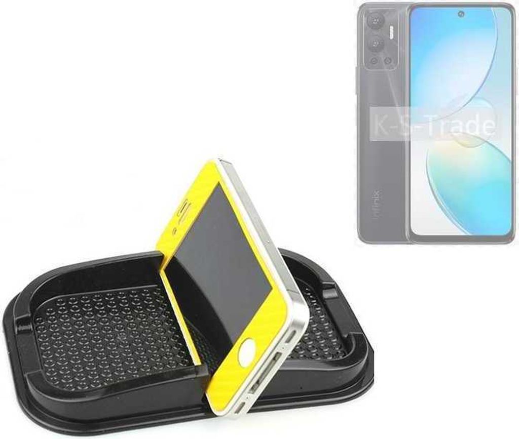 K-S-Trade Auto Anti Rutsch Matte Smartphone-Halter kompatibel mit Infinix Hot 12i Haft Pad Armaturenbrett Handy-Halterung Silikon