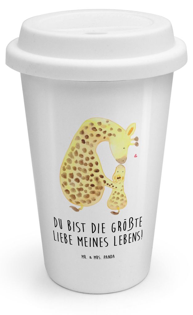 Mr. & Mrs. Panda Coffee To Go Becher Giraffe Kind - Weiß - Geschenk, Thermokaffeebecher, Lieblingsmensch, Tochter, Mehrwegbecher, Sohn, Kaffeebech...