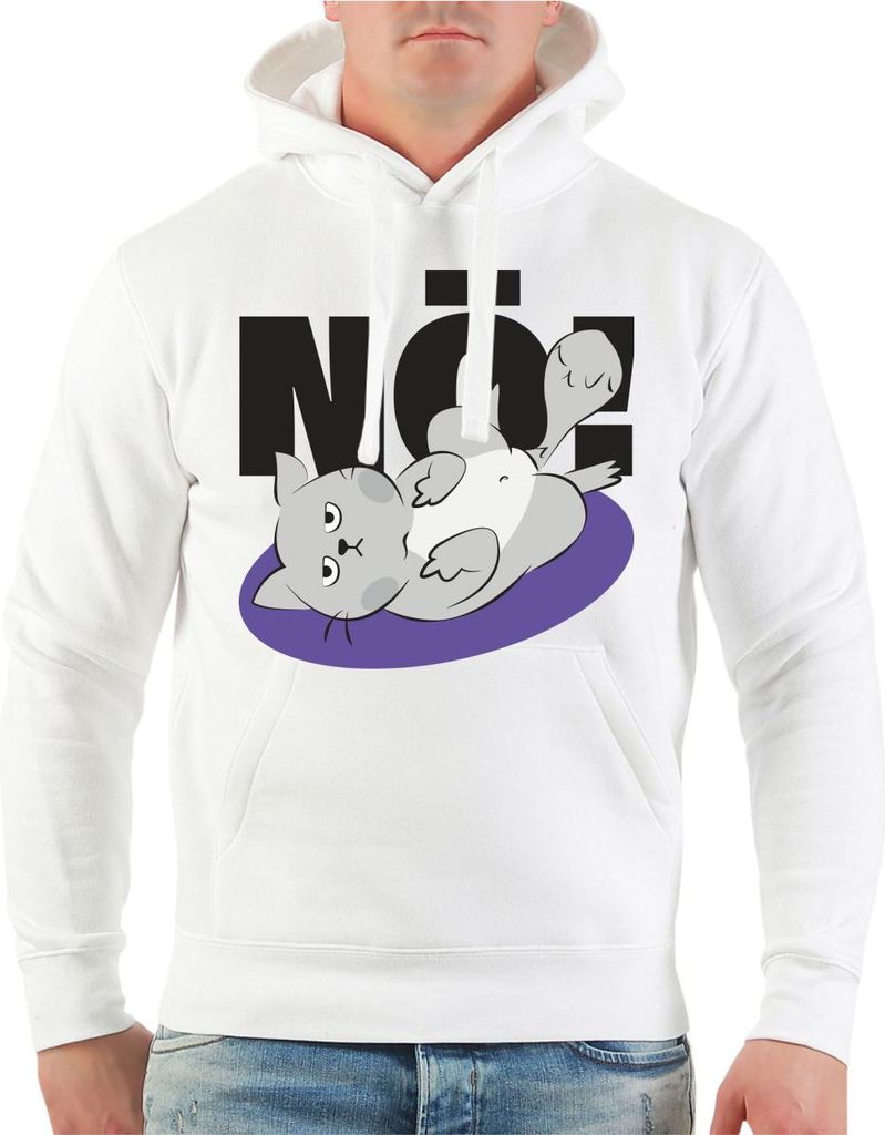 Herren Kapuzenpullover Katzen Motiv NÖ