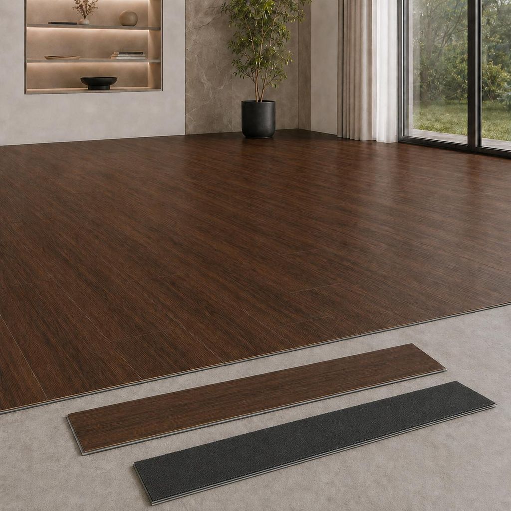 SPC Rigid Vinylboden 5 mm Klick wasserfest mit Produktbild  KI-generiertes Bild