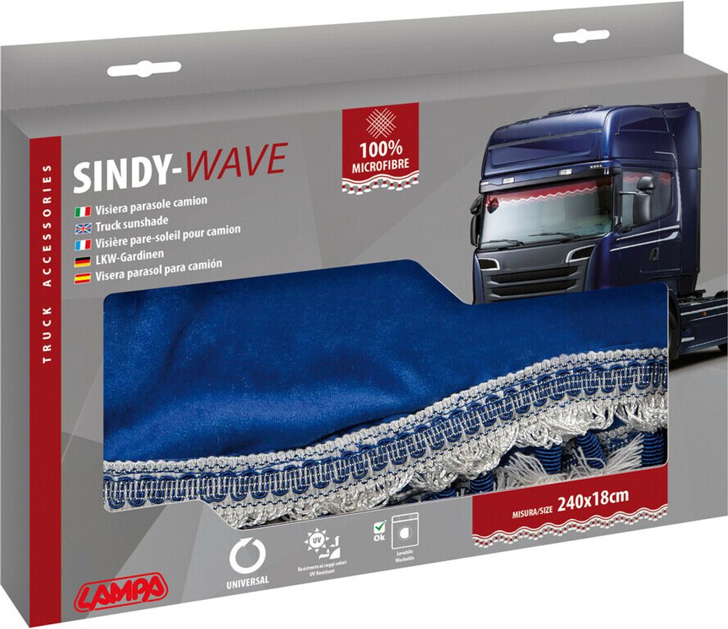 Lampa Sindy, Sonnenschutzstreifen aus Mikrofaser für Lastwagen - Blau