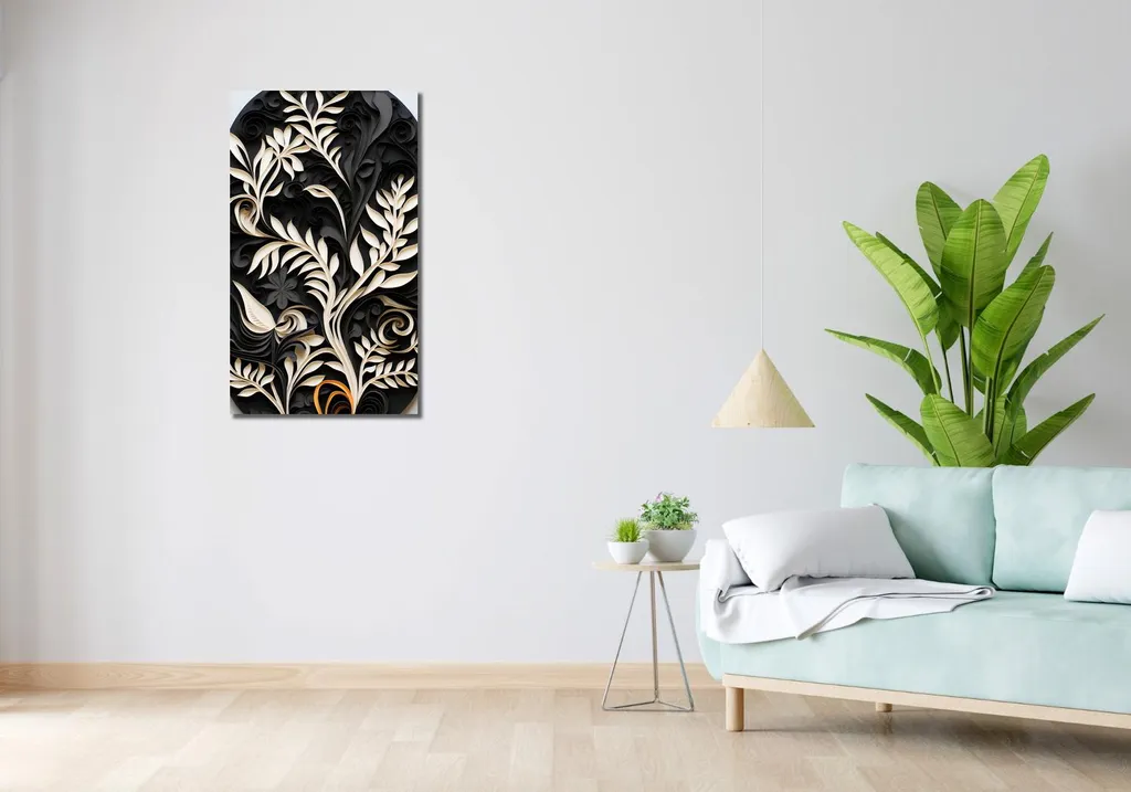 Quadro Moderno 50x90 Simmetria Complessa: Armonia per la Casa - 2