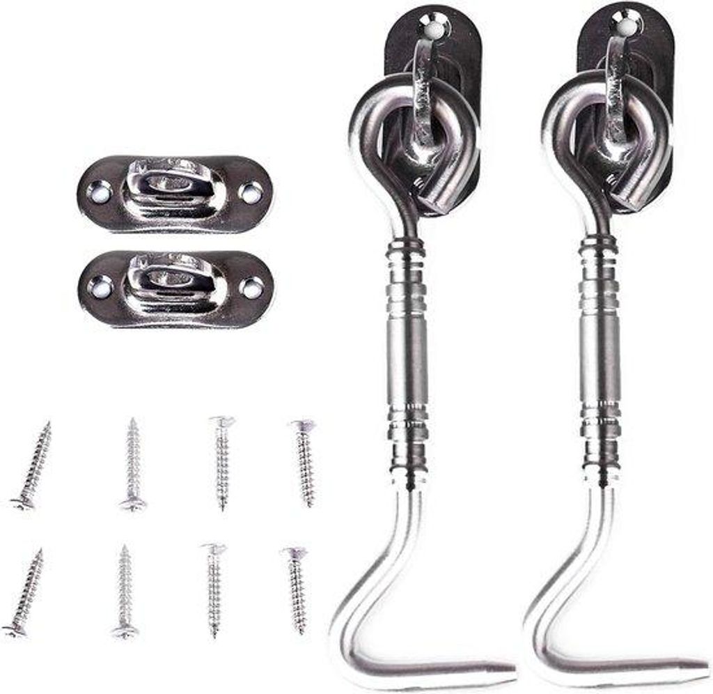 Garagedeurbeslag, roestvrij stalen raamhaken, 2 Stück, 110 mm, für Garagetür
