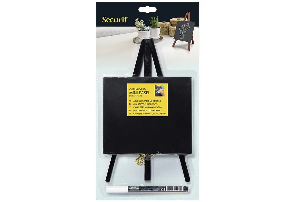 Lavagnetta da Tavolo Securit Nera Design Moderno con Supporto