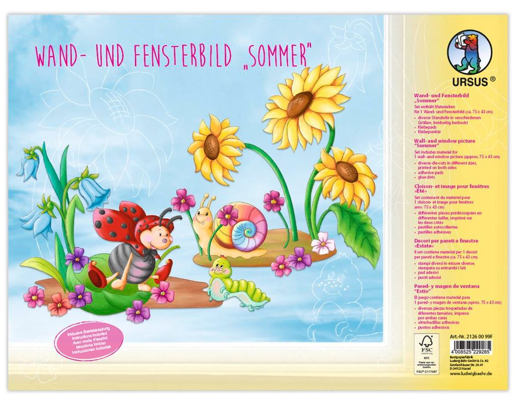 URSUS Wand- und Fensterbild Sommer 24,8x33cm