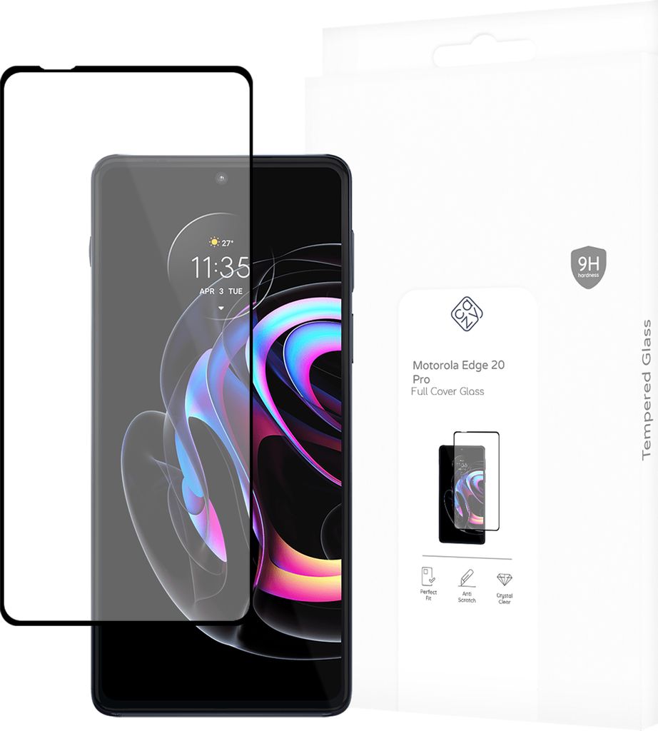 Schutzfolie Motorola Edge 20 Pro - Panzerglas - Cazy - Schwarz