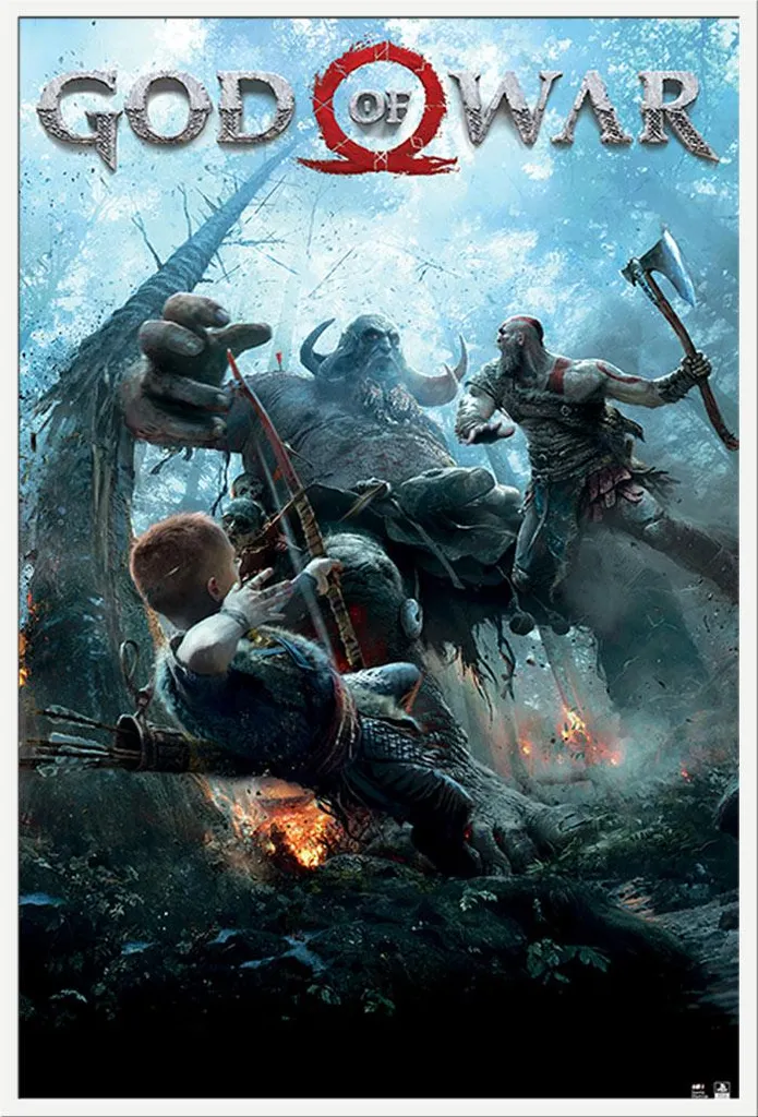 Cadre photo PlayStation avec affiche God of War et vitre acrylique Shinsuke
