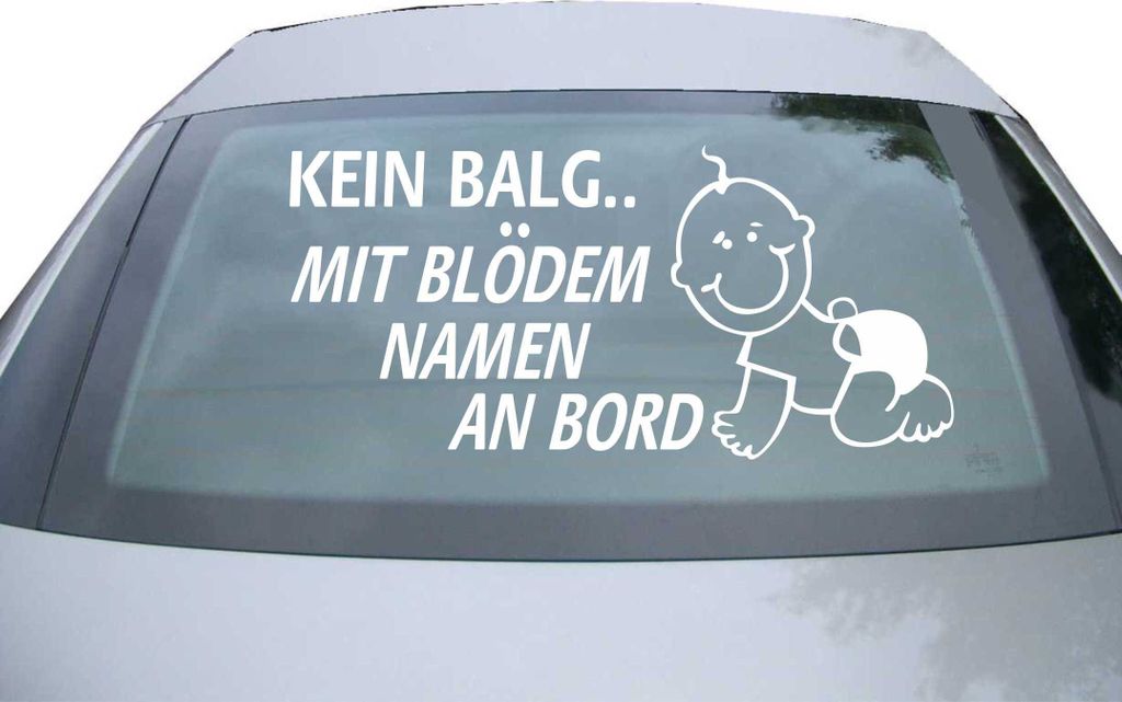 Indigos UG - Aufkleber Heckscheibe & Motorklappe DE2151 - weiß - 600x284 mm - Kein Balg an Bord - Auto Scheiben Fenster Heckklappe Tuning Racing J...